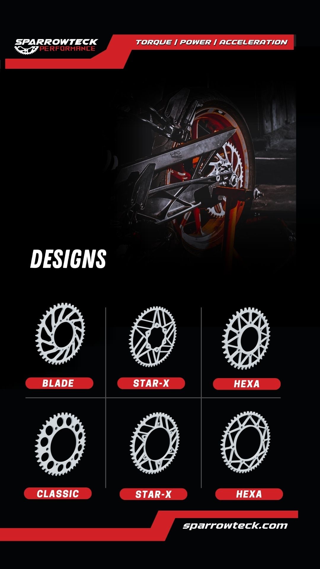 Sparrowteck sprocket designs and engineering showcase